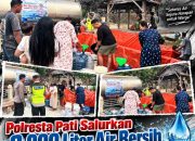 Polresta Pati Salurkan 8.000 Liter Air Bersih untuk Warga Sitimulyo Akibat Kemarau Panjang