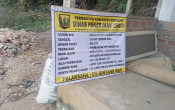 Dinas PU Kabupaten Sukabumi Realisasikan Pembangunan TPT di Ruas Jalan Sukakersa–Gunungendut