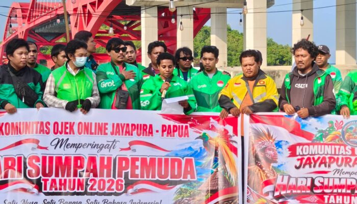 Peringati Sumpah Pemuda ke-98, Komunitas Ojol Papua Konvoi dan Serukan Persatuan